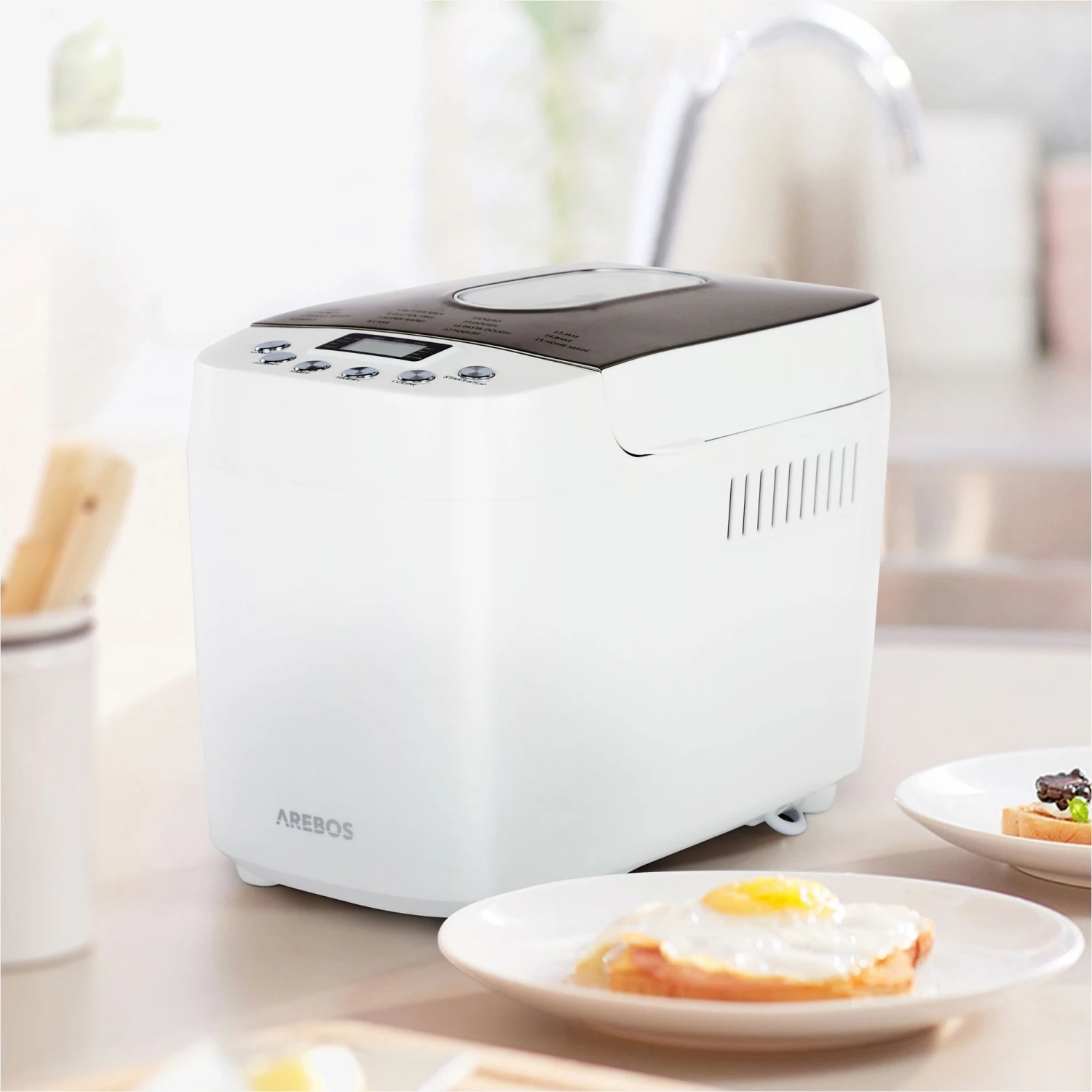 Brotbackautomat 1500g 15 Programme Weiß 4 Brotbackautomat 1500g 15 Programme Weiß – Bild 2