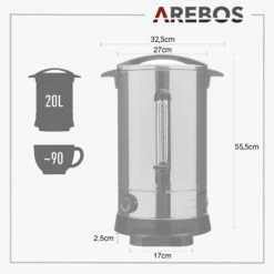 Glühweinkocher 20L 1650W Edelstahl -Arebos Verkaufsgeschäft 10 Sketch 2x2 4260551589935 6928