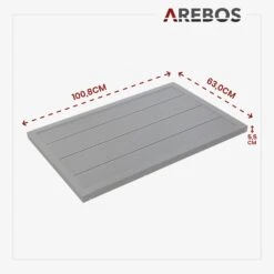 Solardusche 35L Silber - Bodenelement Anthrazit -Arebos Verkaufsgeschäft 10 sketch plate 267c
