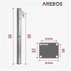 Solardusche 35L Silber - Bodenelement Anthrazit -Arebos Verkaufsgeschäft 11 sketch shower 20d7