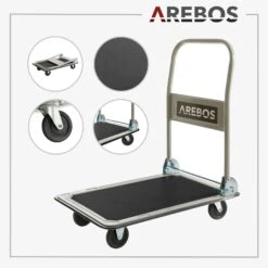 Plattformwagen 150kg Schwarz-creme 12 Plattformwagen 150kg Schwarz-creme -Arebos Verkaufsgeschäft 12 hp6 2x2 4260551585425 c303