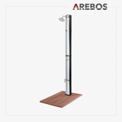 Solardusche 37L Silber Rund - Bodenelement Holzoptik 12 Solardusche 37L Silber Rund - Bodenelement Holzoptik -Arebos Verkaufsgeschäft 14 liveDuschegroesser da00