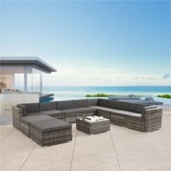 Alu Rattan Lounge Cannes 8 Alu Rattan Lounge Cannes -Arebos Verkaufsgeschäft 1 4260627425563 020 316c