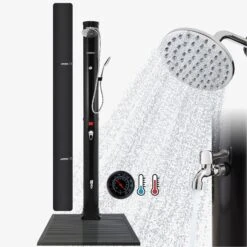 Solardusche 40L Premium Schwarz - Bodenelement Anthrazit -Arebos Verkaufsgeschäft 1 Gallery 4252023105477 7039