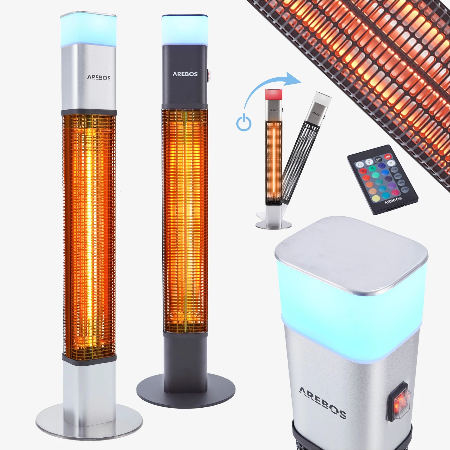 Infrarot Terrassenheizstrahler 1500W Mit LED 5 Infrarot Terrassenheizstrahler 1500W Mit LED – Bild 3