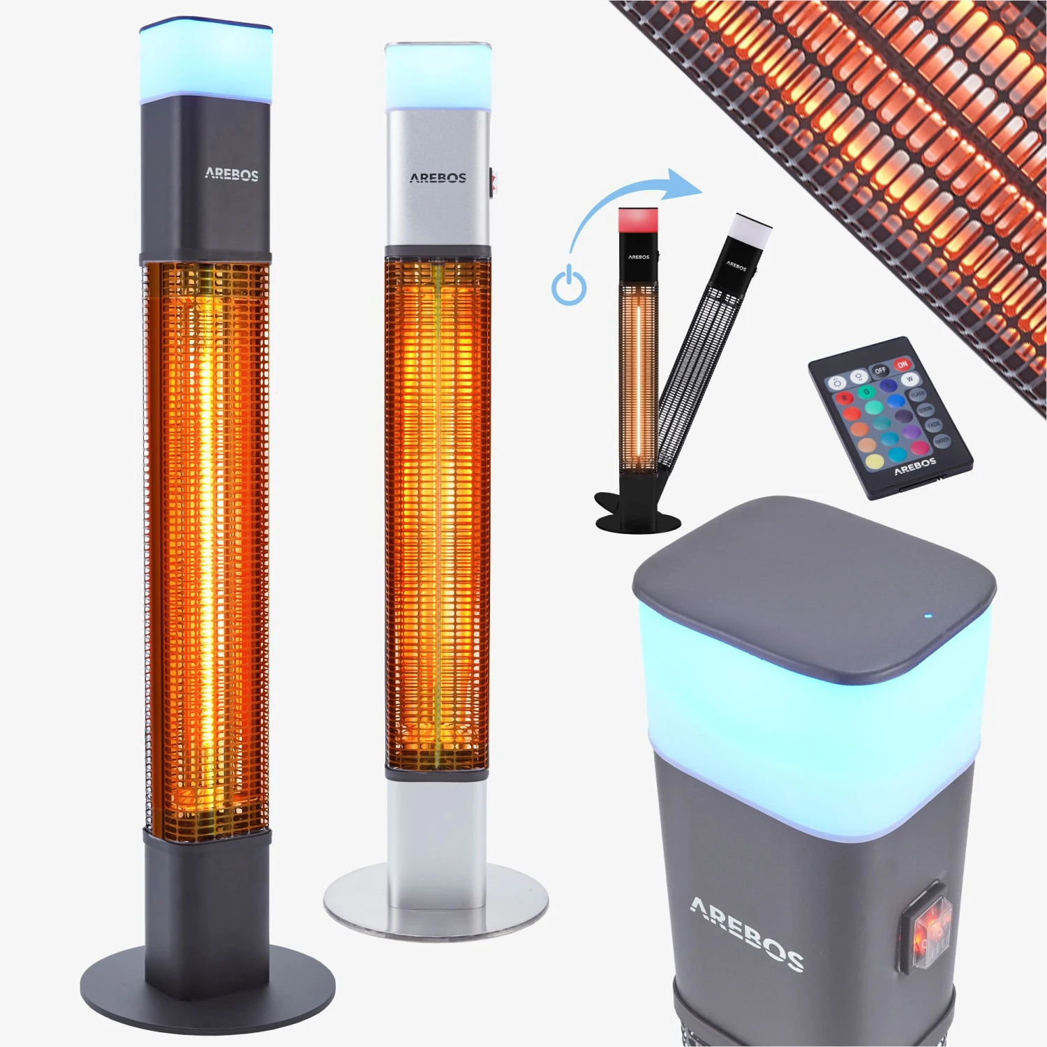 Infrarot Terrassenheizstrahler 1500W Mit LED 4 Infrarot Terrassenheizstrahler 1500W Mit LED – Bild 2