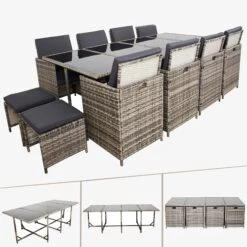 Rattan Sitzgruppe 13teilig -Arebos Verkaufsgeschäft 1 collage 2000 fe6f