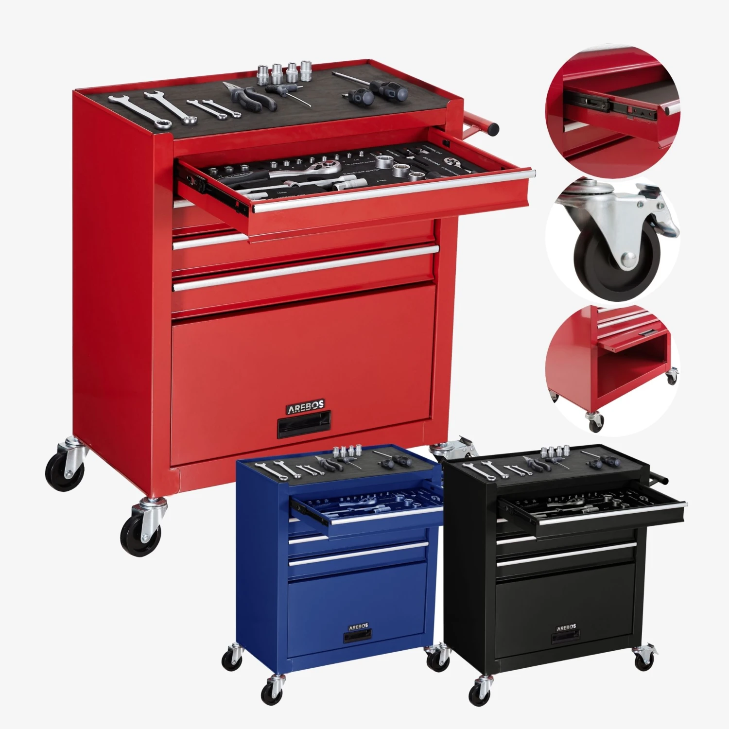 Werkzeugwagen - 4 Fächer Inkl. Werkzeug 5 Werkzeugwagen - 4 Fächer Inkl. Werkzeug – Bild 3