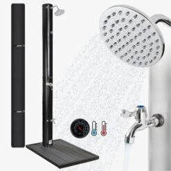 Solardusche 40L Schwarz - Bodenelement Anthrazit -Arebos Verkaufsgeschäft 1 gallery 4260627421602 e1aa