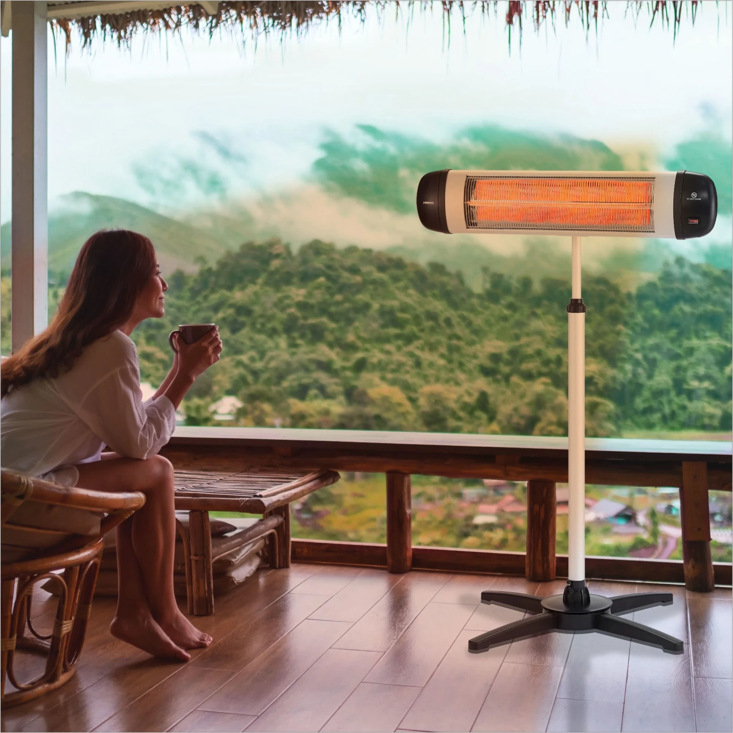 Infrarot Heizstrahler 2500W Mit Kreuzstativ 4 Infrarot Heizstrahler 2500W Mit Kreuzstativ – Bild 2