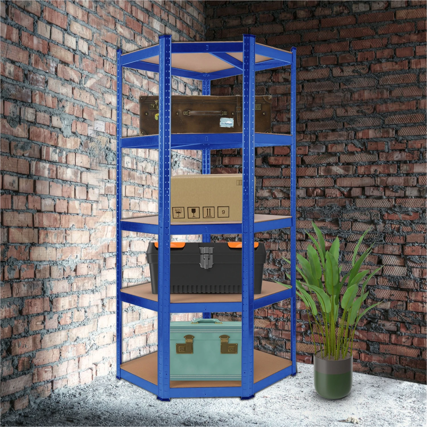 Schwerlastregal Eckregal 180x70x70 Cm Blau 3 Schwerlastregal Eckregal 180x70x70 Cm Blau