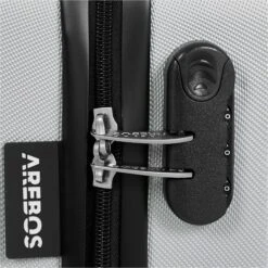 4 Tlg. Reisekoffer Set Silber -Arebos Verkaufsgeschäft 4252023112192 10 03f5