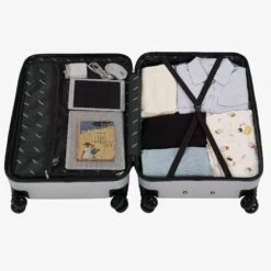 4 Tlg. Reisekoffer Set Silber -Arebos Verkaufsgeschäft 4252023112192 18 450a