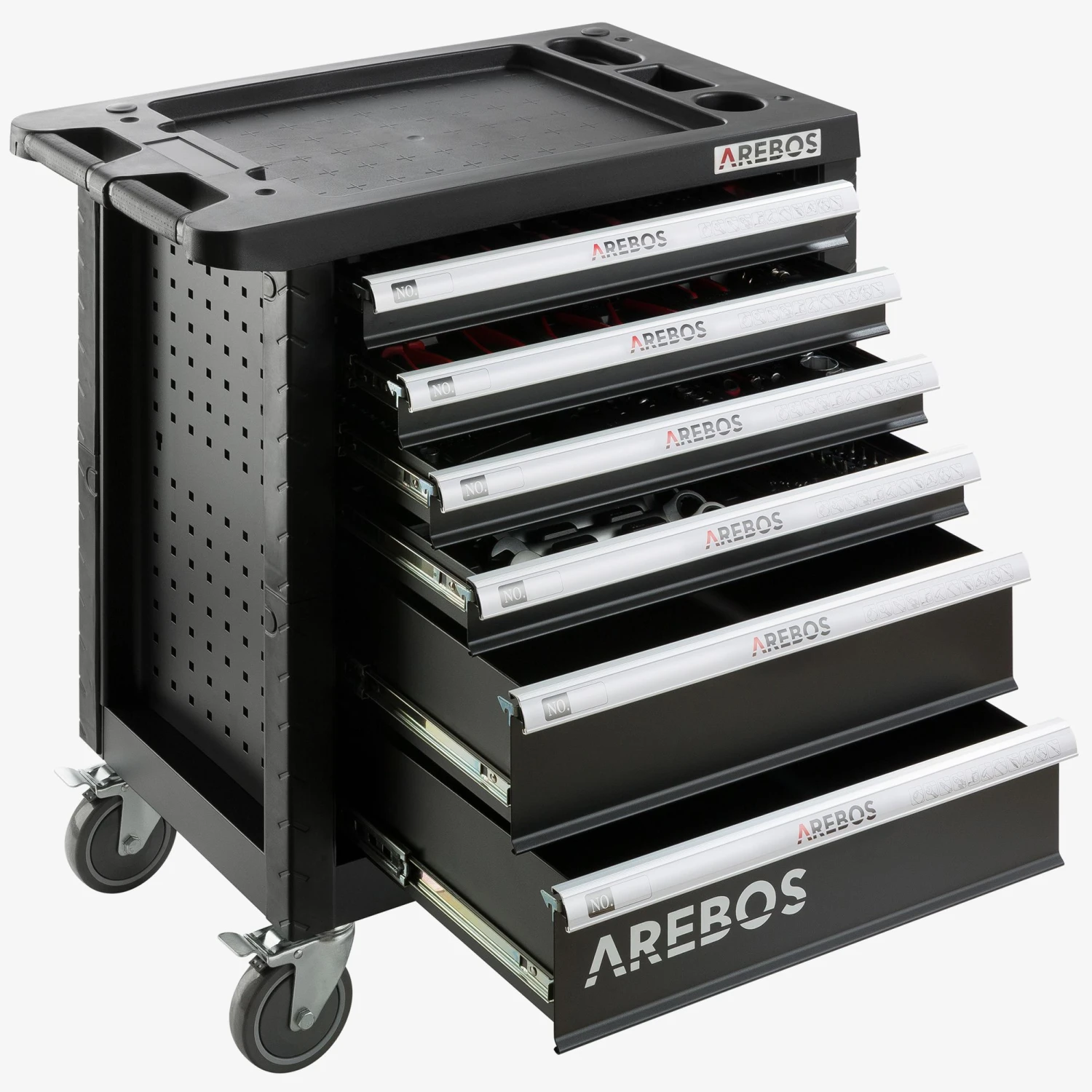 Werkzeugwagen 6 Fächer Mit 4 Werkzeugeinlegeböden 4 Werkzeugwagen 6 Fächer Mit 4 Werkzeugeinlegeböden – Bild 2