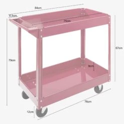 Werkstattwagen Mit 2 Fächern 2 Stück Rot -Arebos Verkaufsgeschäft 4260551581618 005 0e52