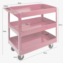 Werkstattwagen Mit 3 Fächern 2 Stück Rot -Arebos Verkaufsgeschäft 4260551581625 005 2ffb