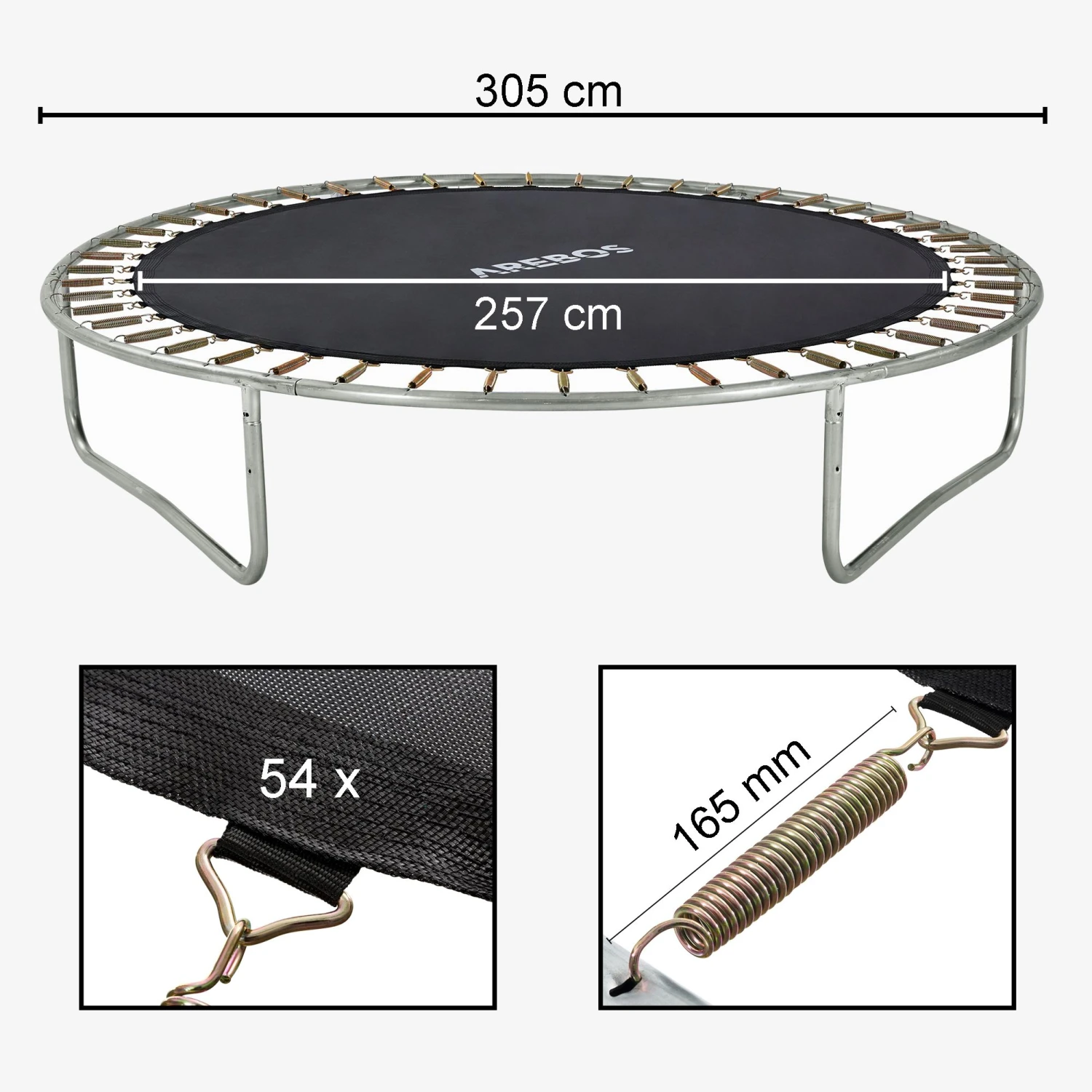 Trampolin Sprungmatte 305 Cm 54 Ösen 165 Mm 8 Trampolin Sprungmatte 305 Cm 54 Ösen 165 Mm – Bild 6