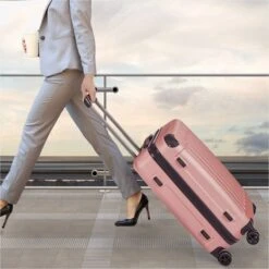 3 Tlg. Reisekoffer Set Rosé-Gold -Arebos Verkaufsgeschäft 4260627421022 17 ed50