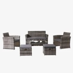 Alu Rattan Lounge Verona 9 Alu Rattan Lounge Verona -Arebos Verkaufsgeschäft 4260627425679 gallery 05cb