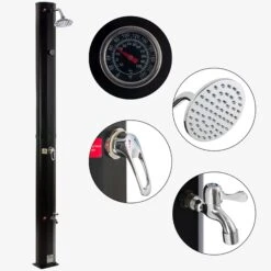 Solardusche 35L Schwarz Mit Thermometer -Arebos Verkaufsgeschäft 4260627426270 000 e892