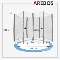 Trampolin Randabdeckung + Netz 244 Cm -Arebos Verkaufsgeschäft 4 4260551585272 Sketch 30e7