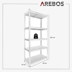 Schwerlastregal 200x90x45cm 1000kg 1 Stück 15 Schwerlastregal 200x90x45cm 1000kg 1 Stück -Arebos Verkaufsgeschäft 4 sketch cm 4260551583643 f11b