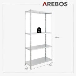 Schwerlastregal 150x75x30cm 100kg 1 Stück 16 Schwerlastregal 150x75x30cm 100kg 1 Stück -Arebos Verkaufsgeschäft 4 sketch cm 4260551583674 9c2d