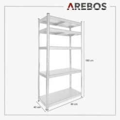 Schwerlastregal 180x90x40cm 875kg 2 Stück -Arebos Verkaufsgeschäft 4 sketch cm 4260627421947 74aa