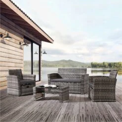 Alu Rattan Lounge Verona 8 Alu Rattan Lounge Verona -Arebos Verkaufsgeschäft 6 4260627425679 021 6be4