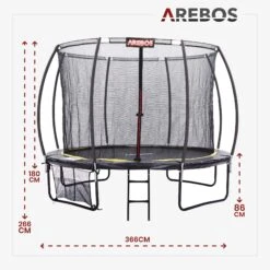Trampolin 12 Fuß 366 Cm Curved Pumpkin -Arebos Verkaufsgeschäft 6 Sketch 866e