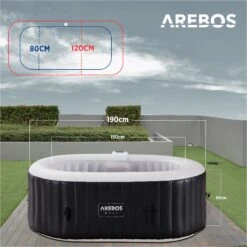 Spa Pool Bali Oval Mit LED - 2400W -Arebos Verkaufsgeschäft 6 sketch 4260627429165 152e