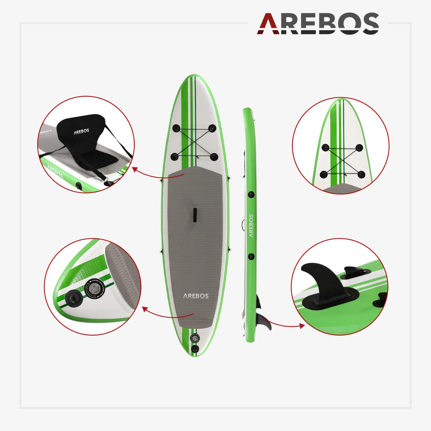 SUP Board 320cm Single Layer Grün 5 SUP Board 320cm Single Layer Grün – Bild 3