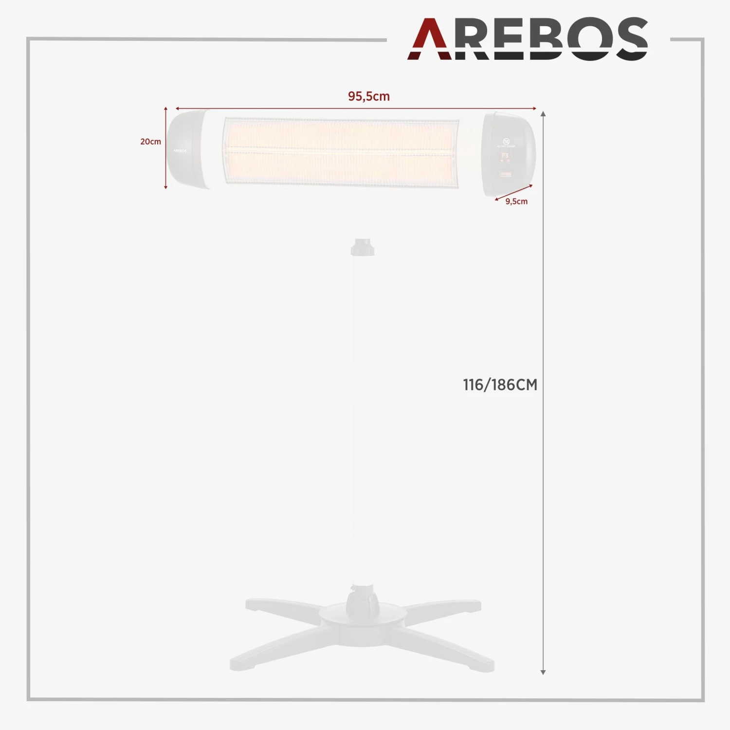 Infrarot Heizstrahler 2500W Mit Kreuzstativ 9 Infrarot Heizstrahler 2500W Mit Kreuzstativ – Bild 7