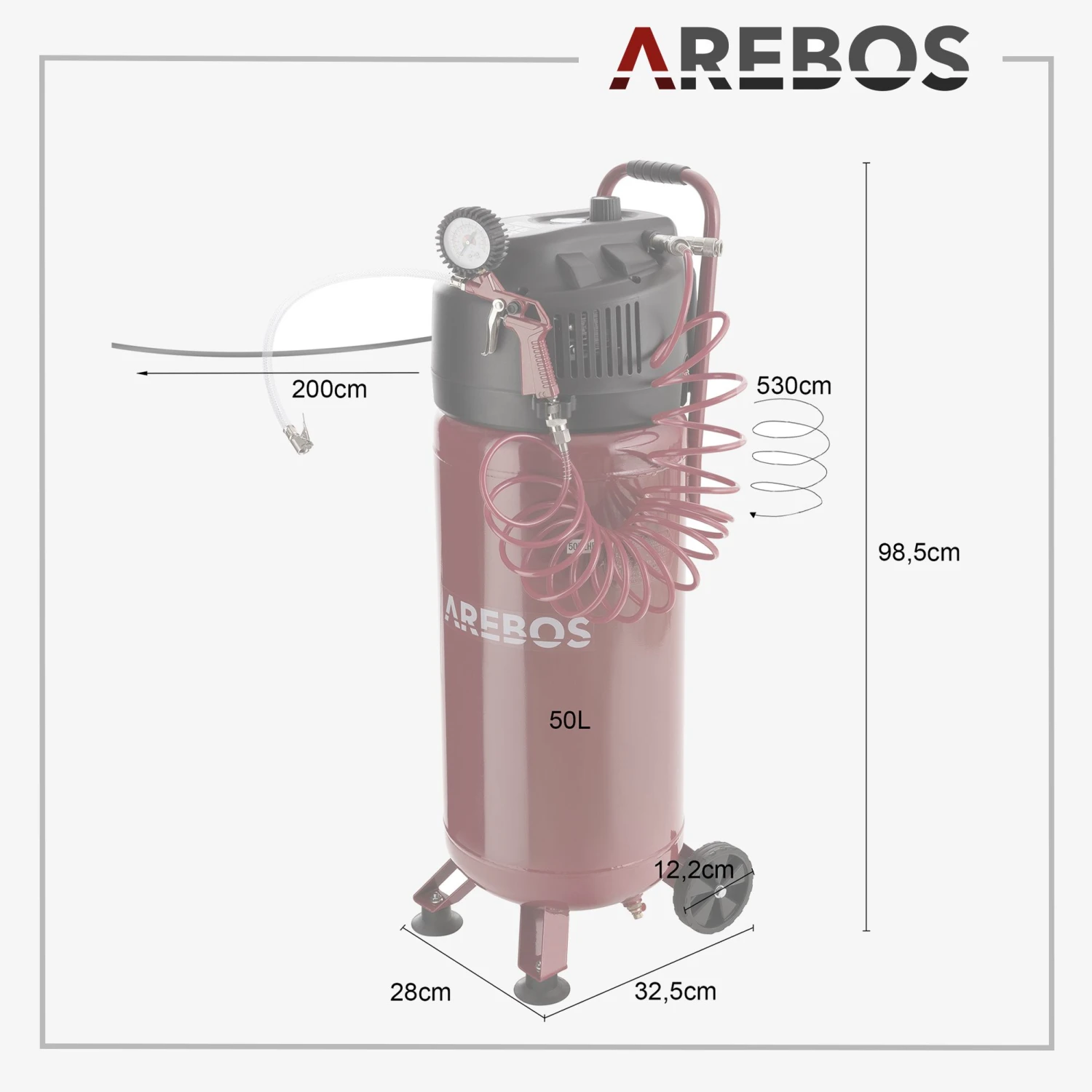 Luftkompressor 50L 1500W Inkl. Zubehör 9 Luftkompressor 50L 1500W Inkl. Zubehör – Bild 7