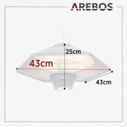Deckenheizstrahler 2000W Schwarz -Arebos Verkaufsgeschäft 8 Sketch 2x2 4260627427161 0274