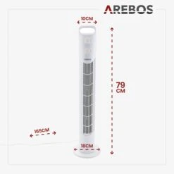 Turmventilator 40W Weiß -Arebos Verkaufsgeschäft 8 Sketch b0bd