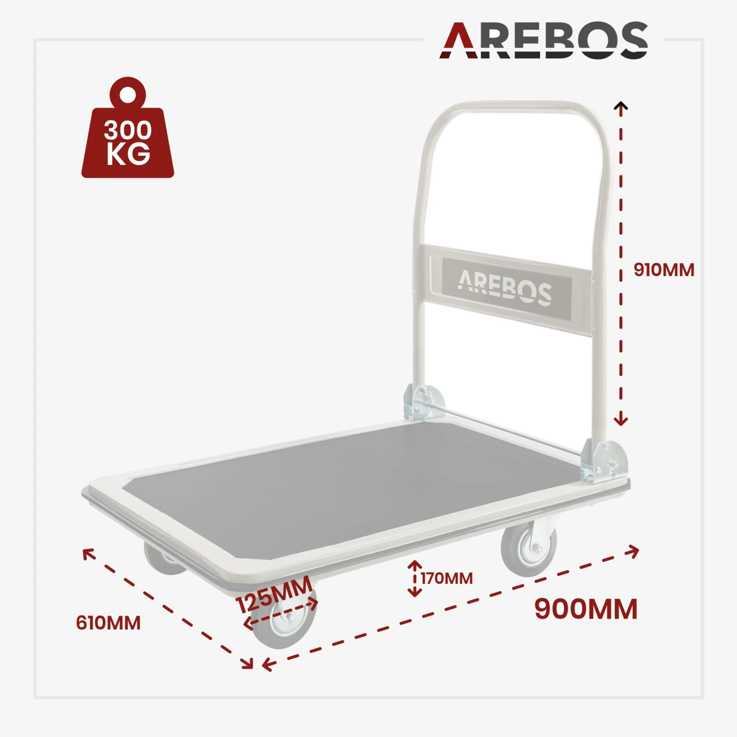 Plattformwagen 300kg Schwarz-creme 9 Plattformwagen 300kg Schwarz-creme – Bild 7