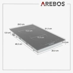 Glaskeramikkochfeld 2 Kochzonen -Arebos Verkaufsgeschäft 8 sketch f55e