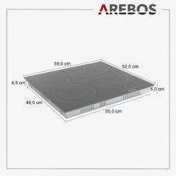 Glaskeramikkochfeld 4 Kochzonen -Arebos Verkaufsgeschäft 8 skizze 126a