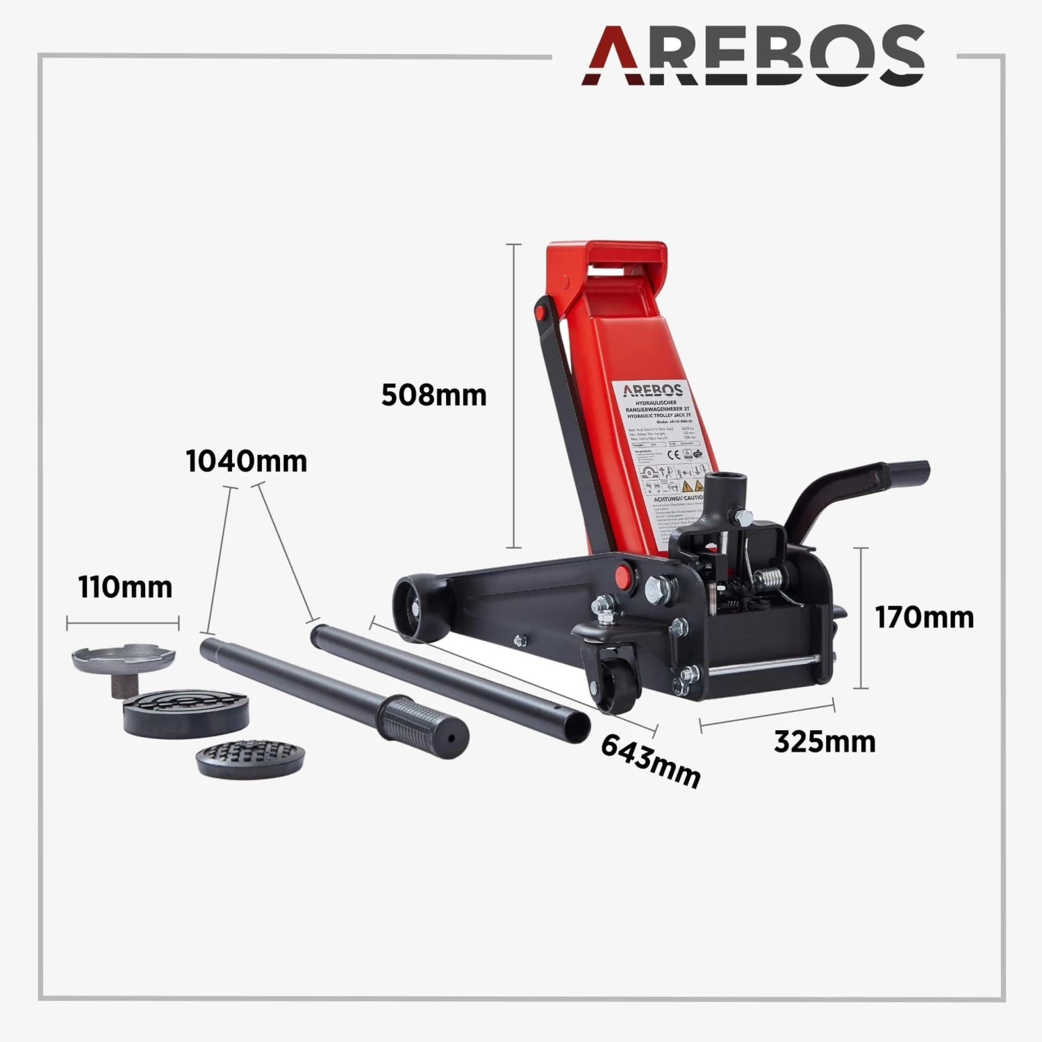 Rangierwagenheber 3T Mit Fußpedal 8 Rangierwagenheber 3T Mit Fußpedal – Bild 7