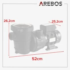 Schwimmbadpumpe 600 W -Arebos Verkaufsgeschäft 9 Sketch 4252023111072 b823