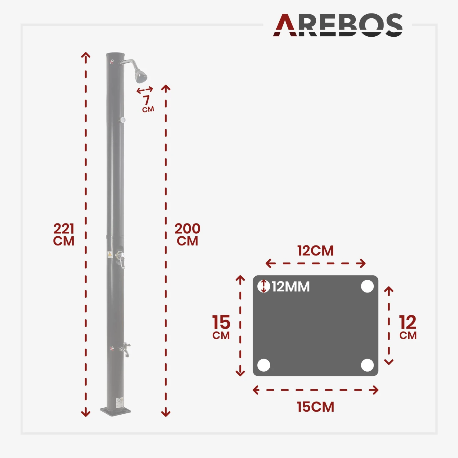 Solardusche 20L Schwarz Mit Thermometer 7 Solardusche 20L Schwarz Mit Thermometer – Bild 5