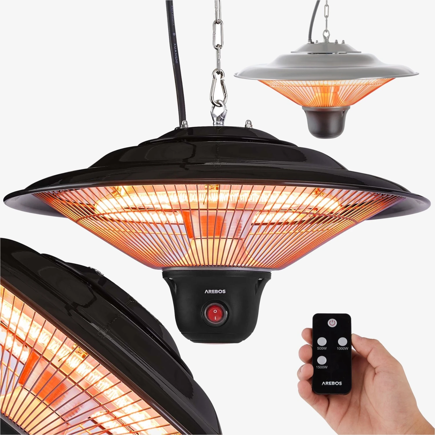 Deckenheizstrahler 1500W - Fernbedienung 3 Deckenheizstrahler 1500W - Fernbedienung