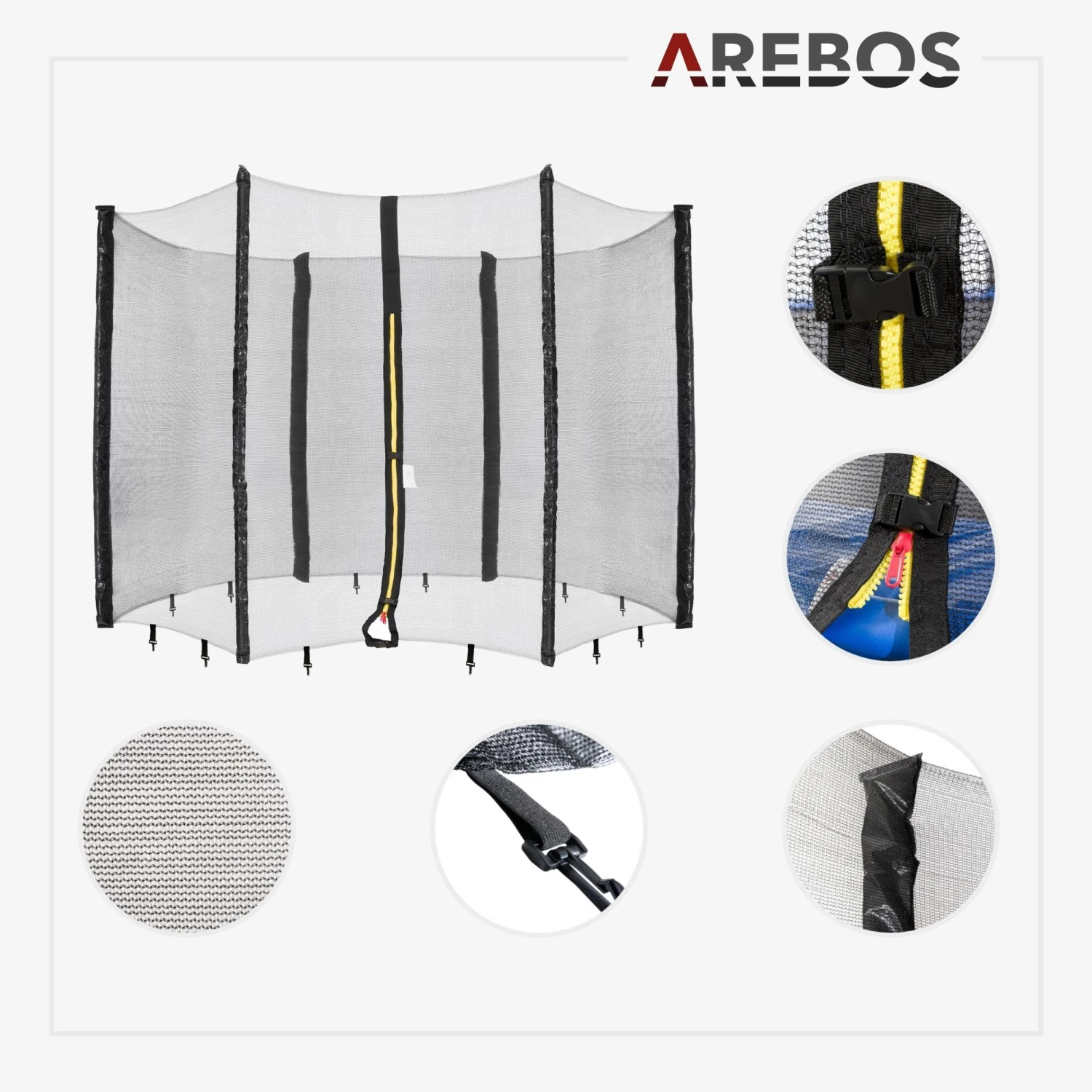 Trampolin Randabdeckung + Netz 305 Cm 8 Stangen 6 Trampolin Randabdeckung + Netz 305 Cm 8 Stangen – Bild 4