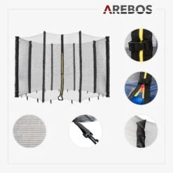 Trampolin Randabdeckung + Netz 430 Cm 8 Stangen 13 Trampolin Randabdeckung + Netz 430 Cm 8 Stangen -Arebos Verkaufsgeschäft Netz ohne a682