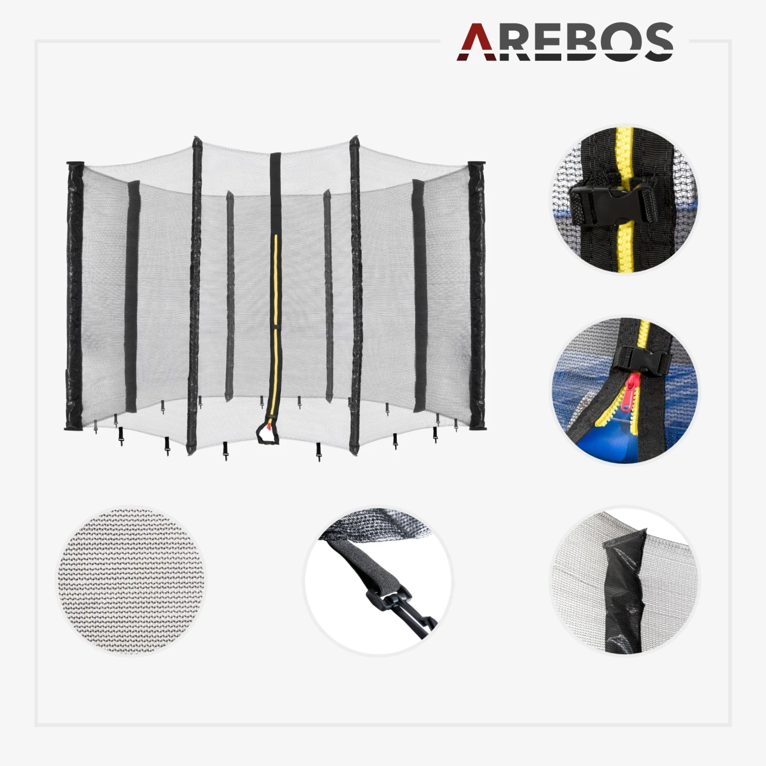 Trampolin Randabdeckung + Netz 430 Cm 8 Stangen 6 Trampolin Randabdeckung + Netz 430 Cm 8 Stangen – Bild 4