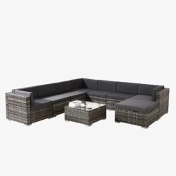 Alu Rattan Lounge Palermo -Arebos Verkaufsgeschäft Palermograu 4260627425549 000 97ef