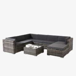 Alu Rattan Lounge Seville -Arebos Verkaufsgeschäft Seville grau 4260627425532 000 3e89