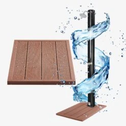 Solardusche 40L Schwarz - Bodenelement Holzoptik -Arebos Verkaufsgeschäft gallery 2000x2000 c977