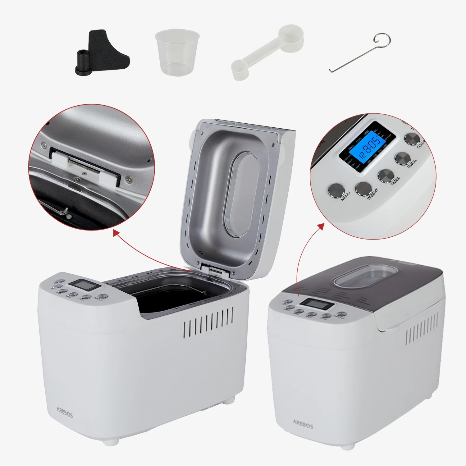 Brotbackautomat 1500g 15 Programme Weiß 7 Brotbackautomat 1500g 15 Programme Weiß – Bild 5